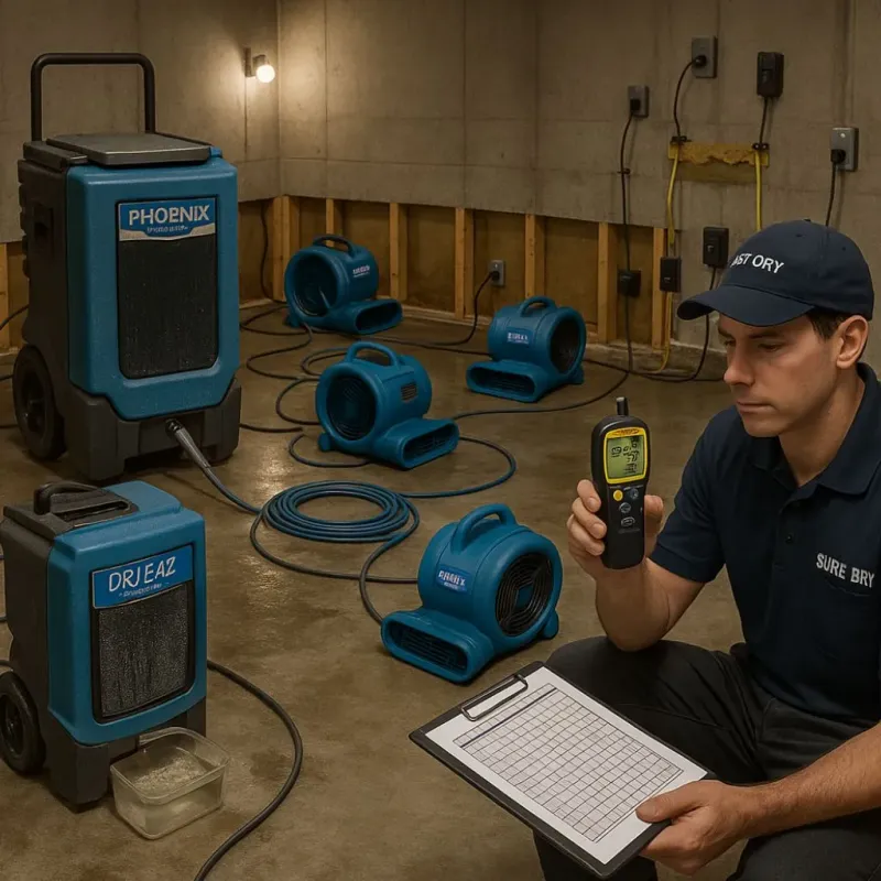 Structural Drying and Dehumidification process in New Augusta, MS